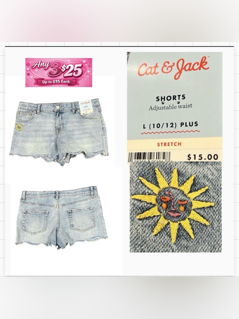 Cat & Jack Jean shorts adjustable waist
